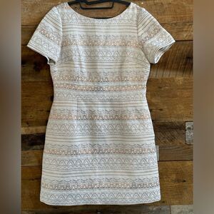 Vince Camuto Metallic Jacquard Dress sz 14